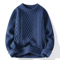 Round-neck High-neck Fleece-lined Solid-color Sweater