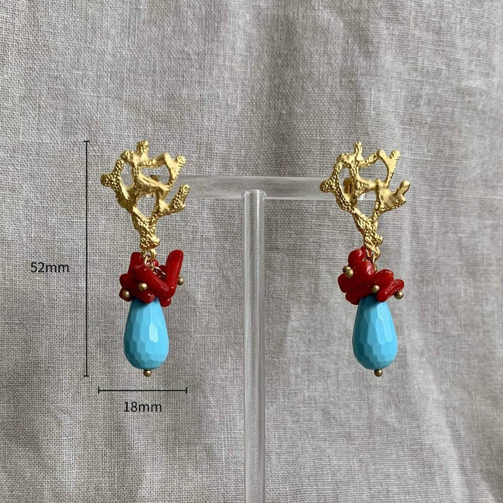 Fashionable Ocean Coral Stainless Steel Earrings