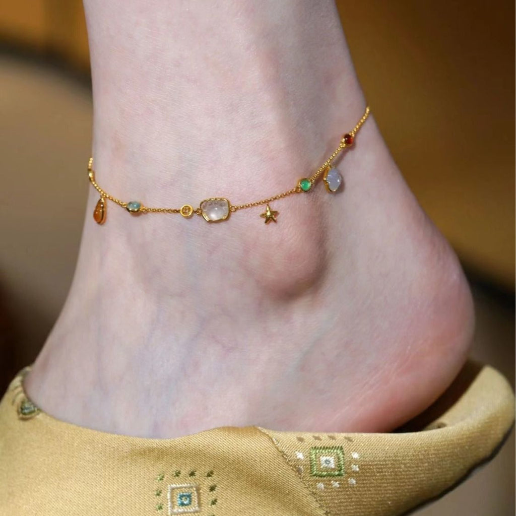 Summer Forest-Style Starfish And Shell Anklet For Women