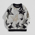 American-style Vintage Star Jacquard Sweater