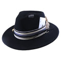 Wool Felt With Feathers Fallwinter Flat-brim Jazz Hat