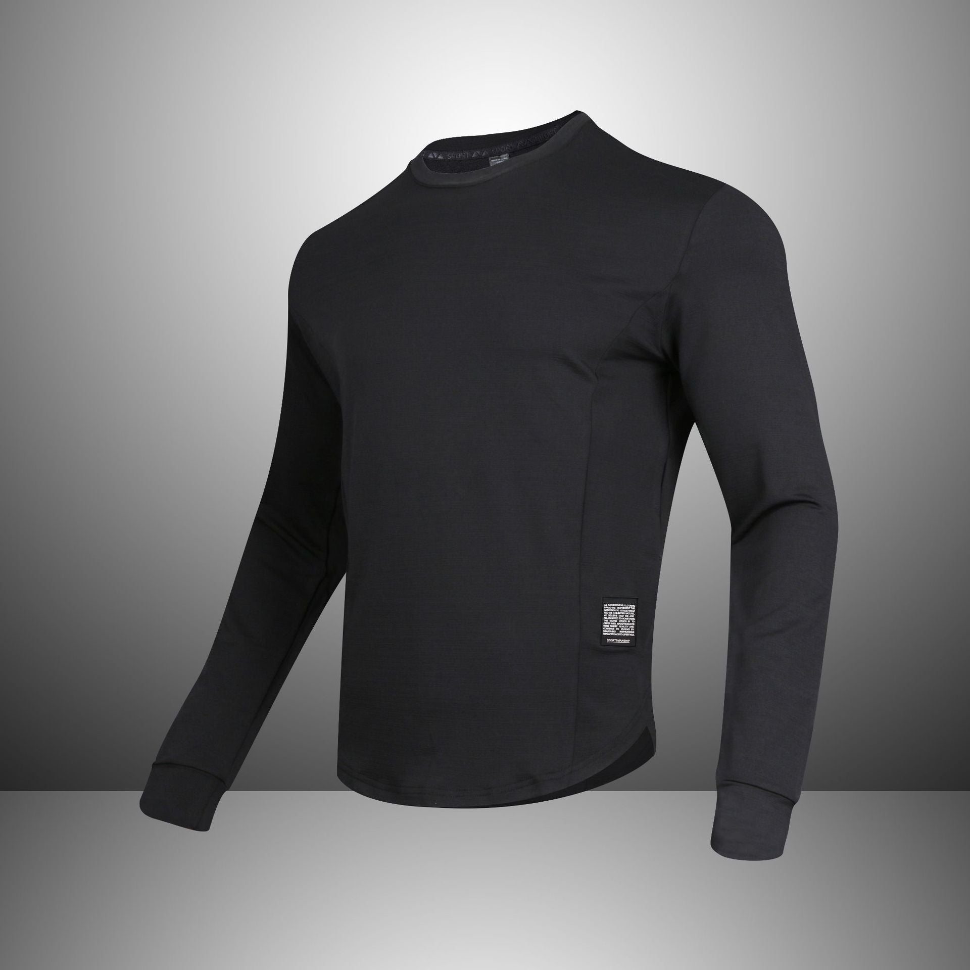 Outdoor Crew Neck T-shirt Sweater Loose Casual Quick-drying Sports Workout Long Sleeve