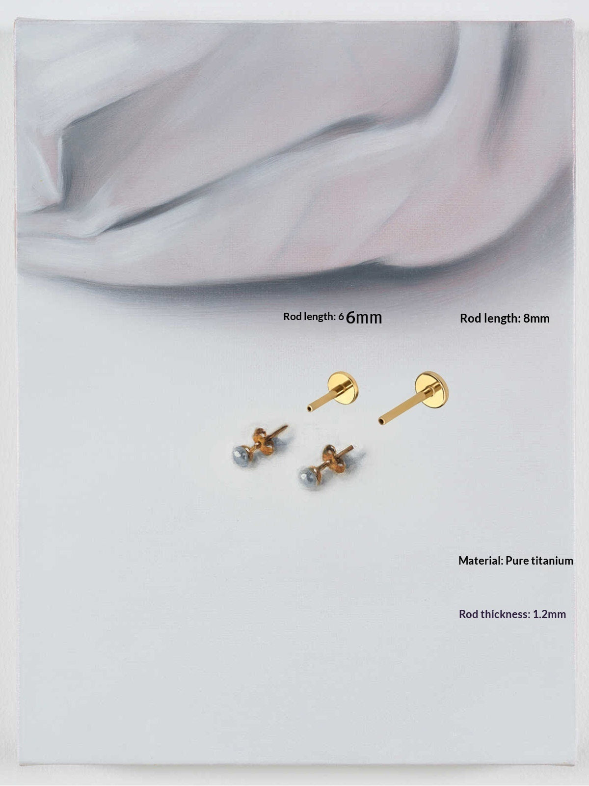 925 Sterling Silver 14K Gold-Plated Clover-Shaped Flat-Back Stud Earrings