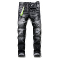 European American Broken Paint Slim Fit Patch Jeans