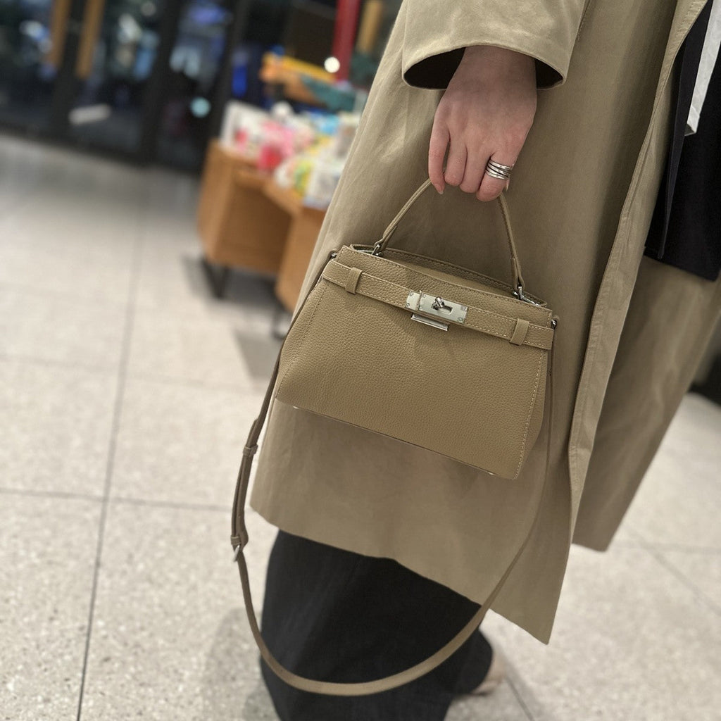Cross-border Leather Kelly Bag 2026 New Style Simple High-End First-Layer Cowhide Small Square Bag