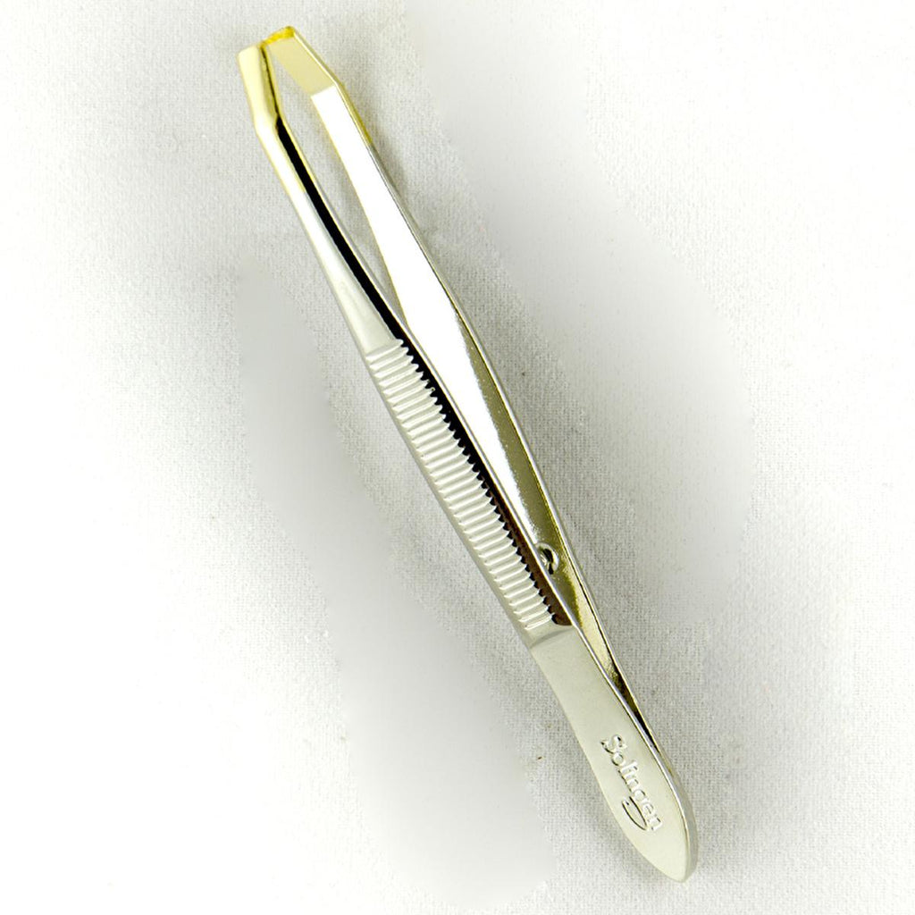 Perge Solingen Gold Plated Tweezers - Precision Grooming Tool for Eyebrow Shaping & Small Object Handling