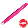 Pink Perfection Slant Tip Tweezer - Professional Eyebrow Shaping Tweezer for Precision Hair Removal - Angled Design