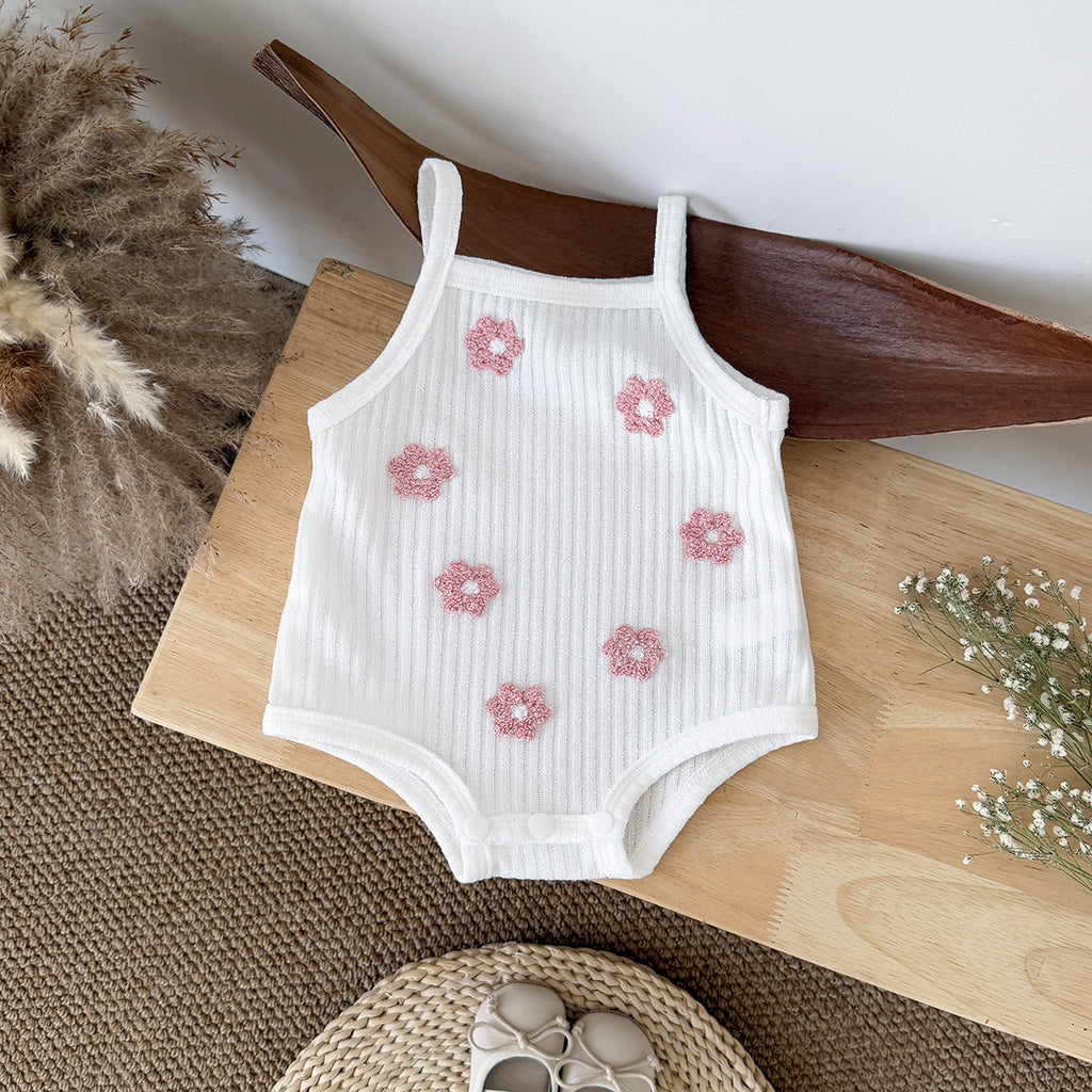 Floral Embroidered Baby Romper for Girls
