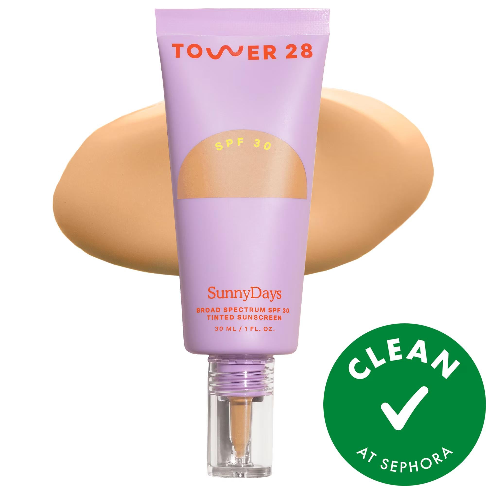 SunnyDays SPF 30 Tinted Sunscreen Foundation - Natural Finish, Vegan & Cruelty-Free Makeup for Sensitive Skin