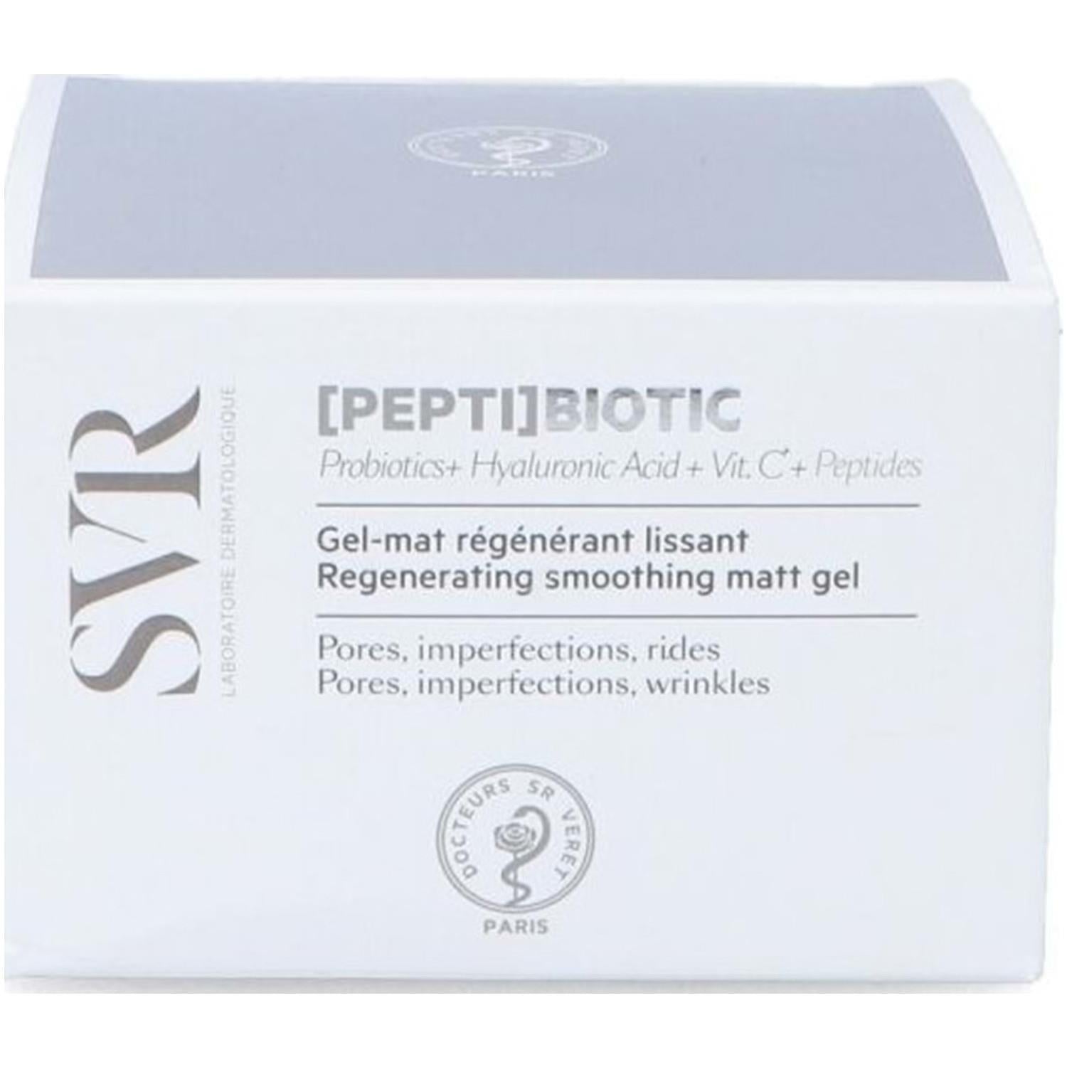 SVR Pepti Biotic Regenerating Smoothing Matt Gel 50ml - Hydrating Anti-Aging Smoothing Gel for Sensitive Skin