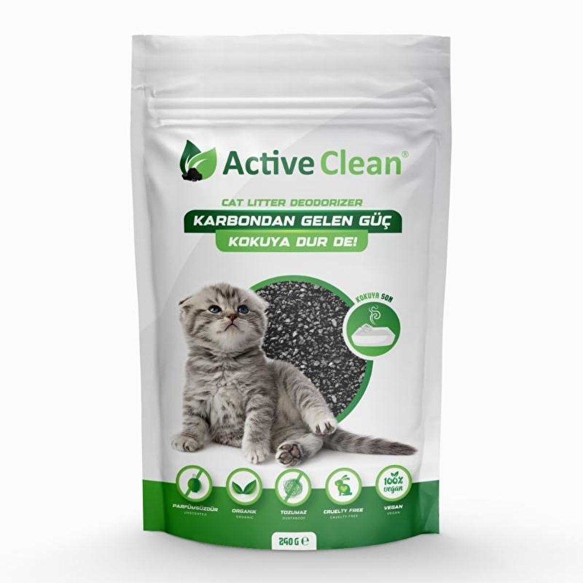 Active Clean Cat Litter Odor Absorber - Natural, Safe, Effective Odor Eliminator for Cat Owners