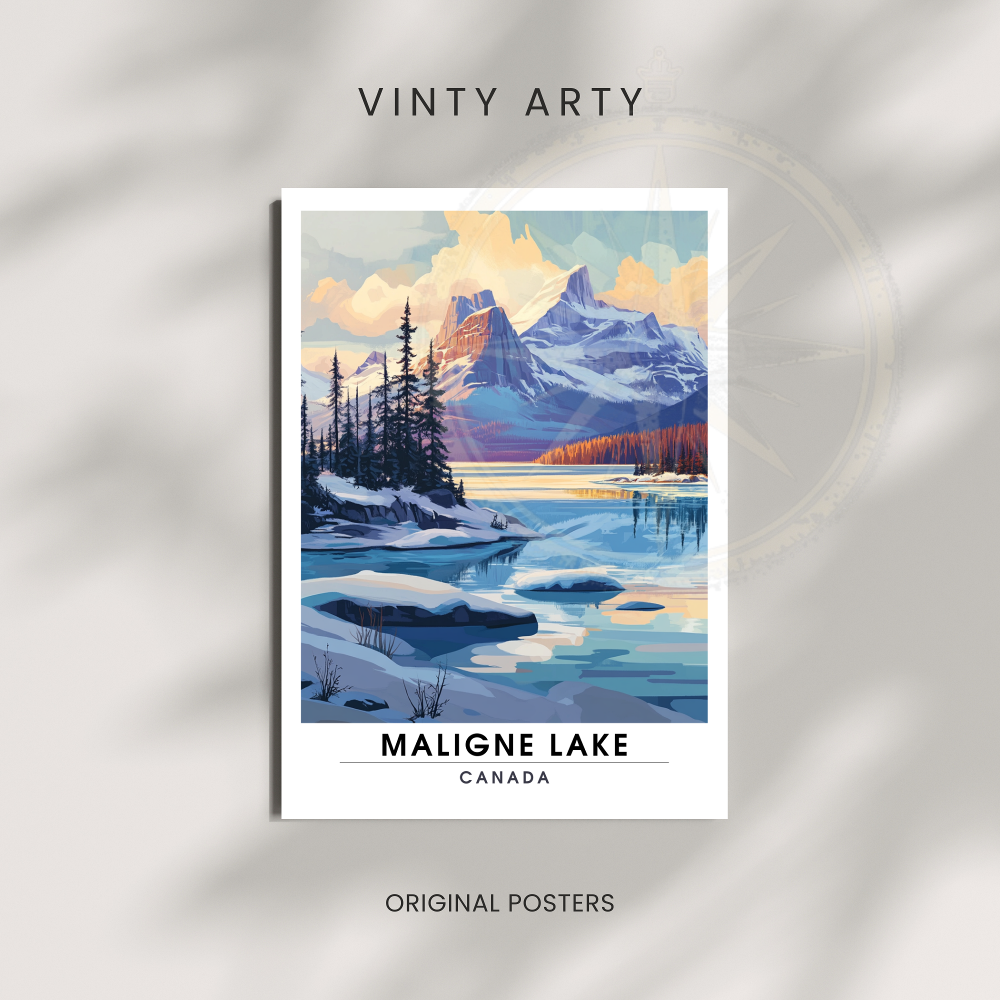 Affiche Lac Maligne | Poster murale Canada | Affiche Lac