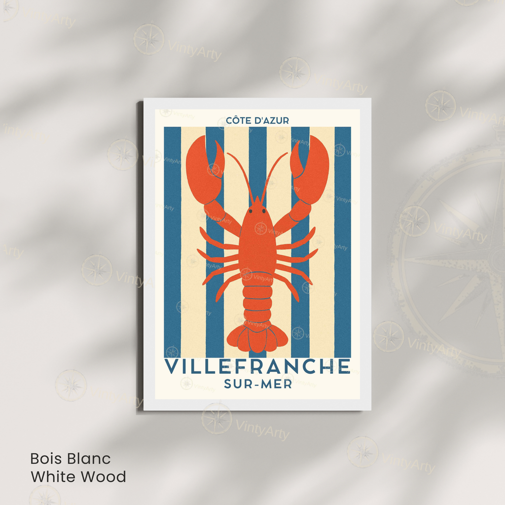 Affiche Villefranche-sur-Mer | Art mural France | Affiche Côte d'Azur