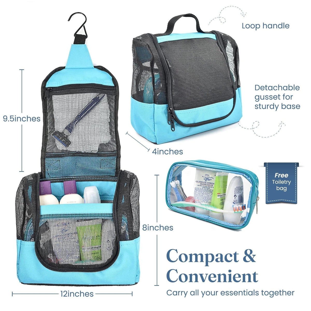 The Fine Living Co. Portable Shower Caddy Hanging Mesh Shower Caddy,10x4x8