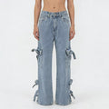 Mid-rise Versatile Womens Jeans In Light Blue