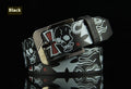 Pin Buckle Men's Leather Skull Casual Belt