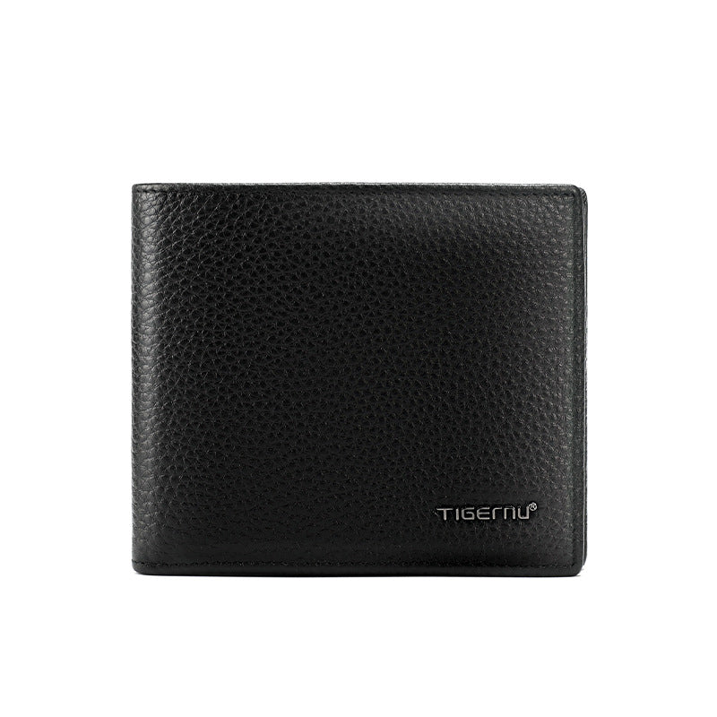 Mens Large-capacity Multi-card Short Leather Wallet