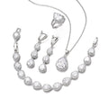 Water Drop Long Necklace Earring Ring Bracelet Ornament Suit
