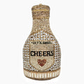 Champagne Bottle Rhinestone Evening Clutch Women's Bag