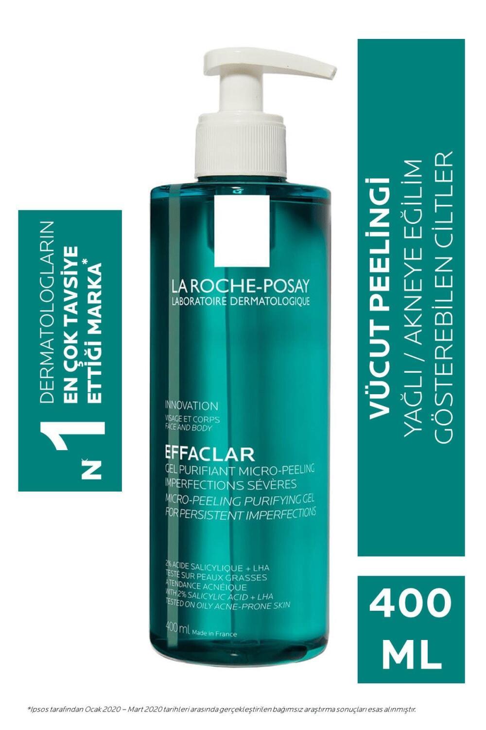 La Roche-Posay Effaclar Micro-Peeling Facial Cleanser - 400ml - Acne Treatment, Gentle Exfoliation for Smoother Skin
