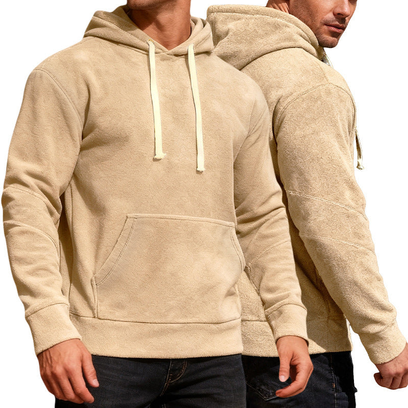 Mens Casual Sporty Loose-fit Hoodie With Pockets