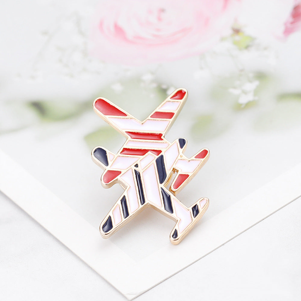 Personalized Alloy Striped Combat Brooch