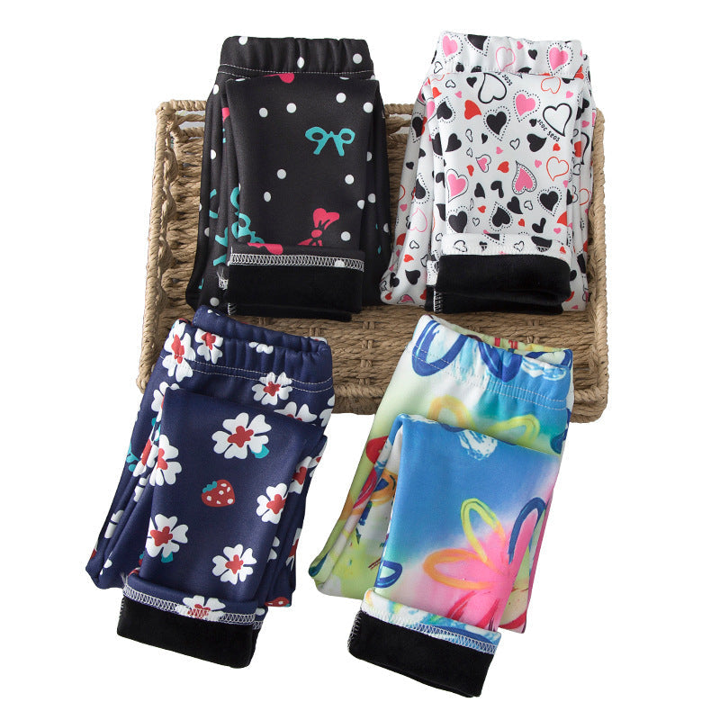Basic Fleece-lined Extra-thick Childrens Leggings