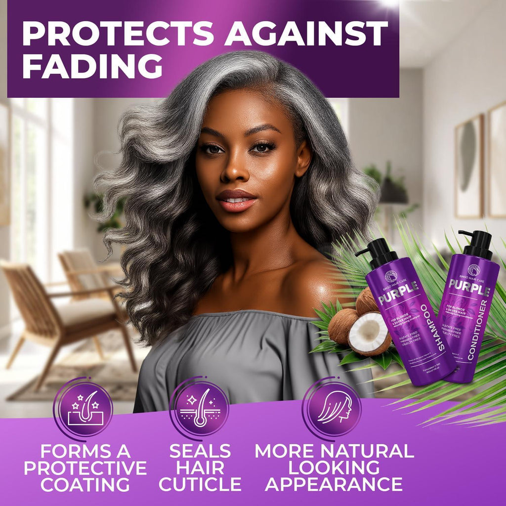 Purple Shampoo and Conditioner Set 14 Fl Oz Set of 2 Sulfate Free Formula for Women and Men For Toning and Balancing Brassy Blonde Silver and Gray Hair