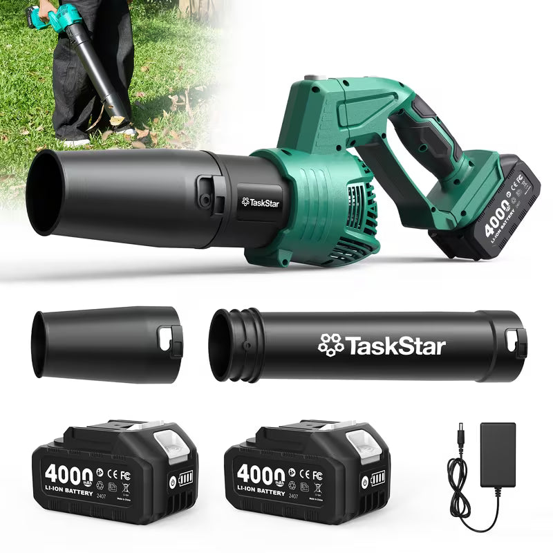 550 CFM Cordless Leaf Blower with 2 Batteries and Charger