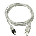 Transparent White USB AM to 4P Cable