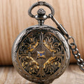 Retro Classic Carved Hollow Pattern Automatic Mechanical Pocket Watch