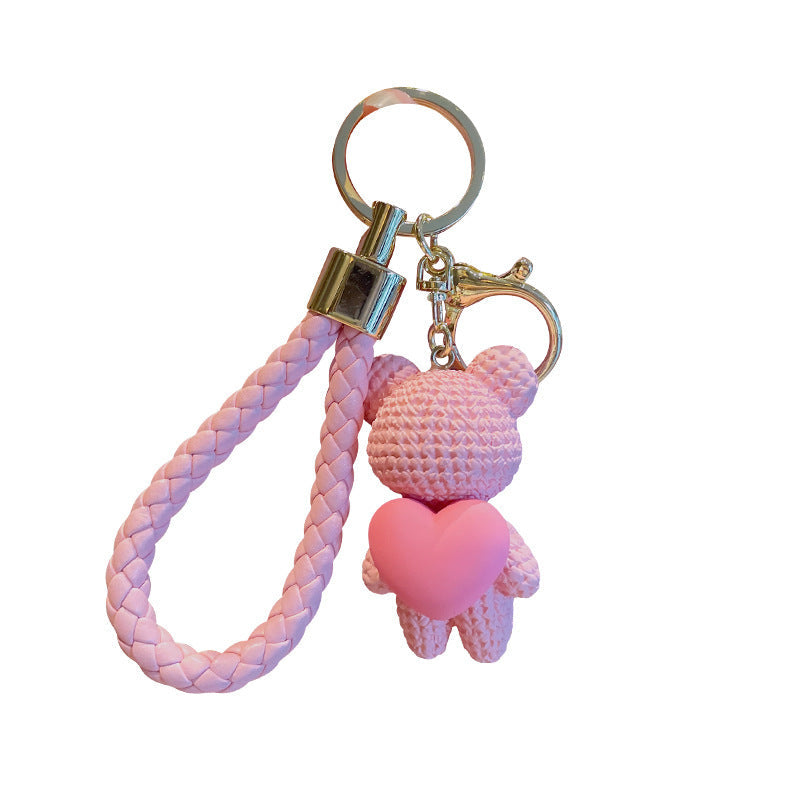 Cute Bear Heart Keychain Pendant