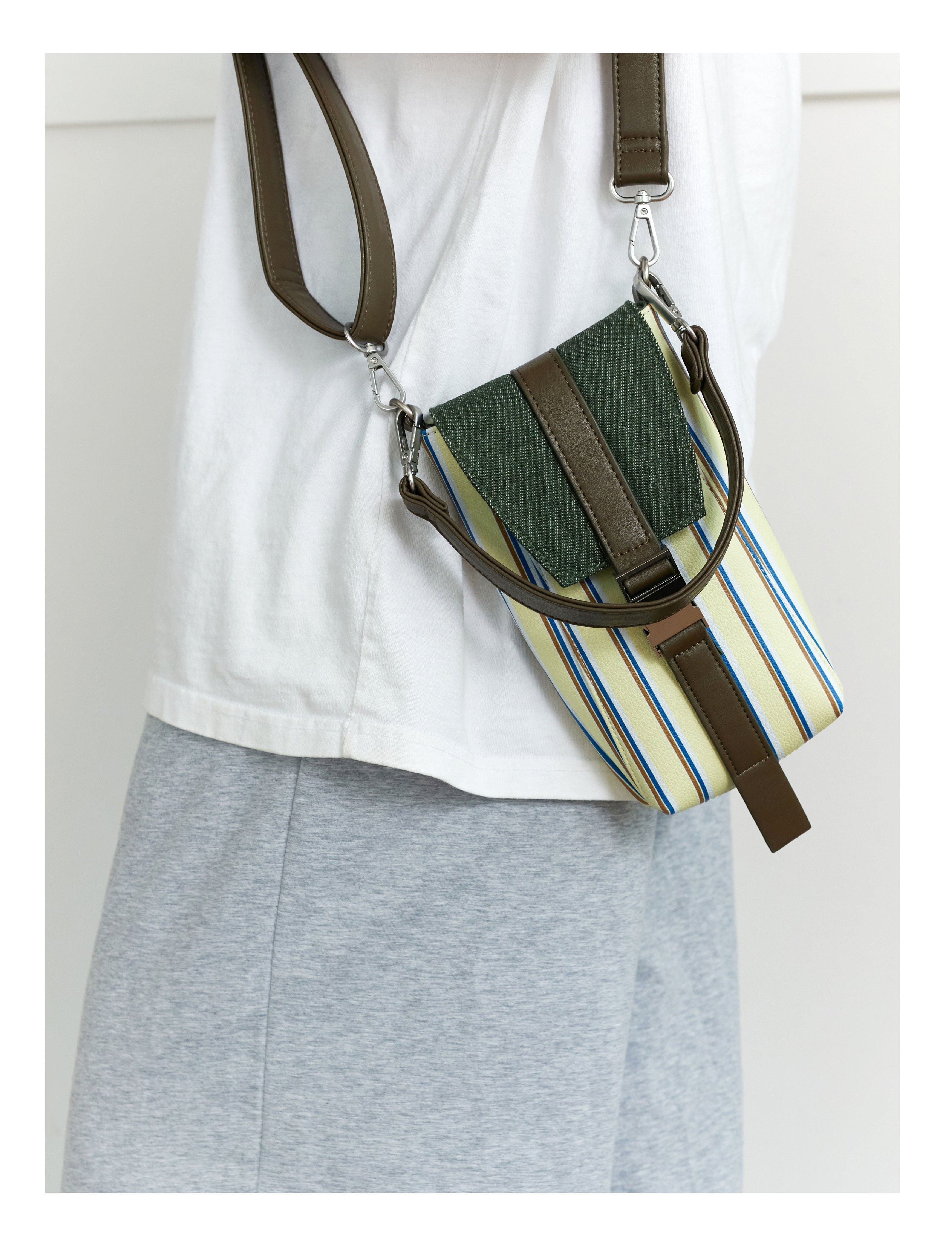 Striped Phone Bag, Cartoon Cute Handbag, Women's Small Square Bag, Crossbody Bag, Fashionable And Portable, Men's And Women's Styles