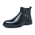 Short High-top Slip-on Leather Boots