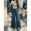 Womens Dark Blue Straight-leg Jeans