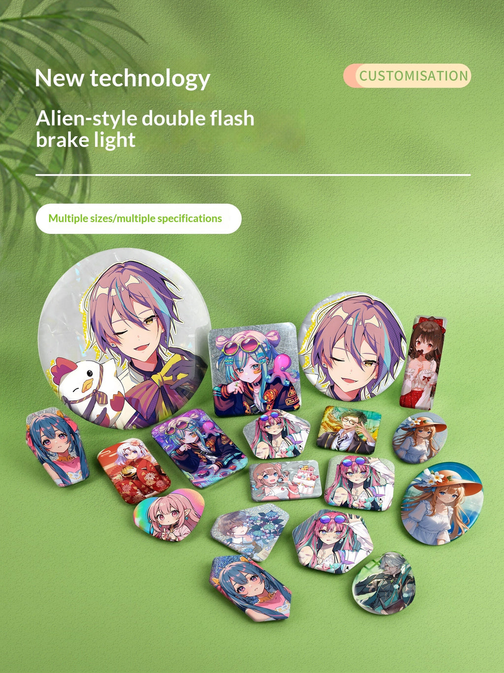 Anime Square Customized Iron Brooch Around