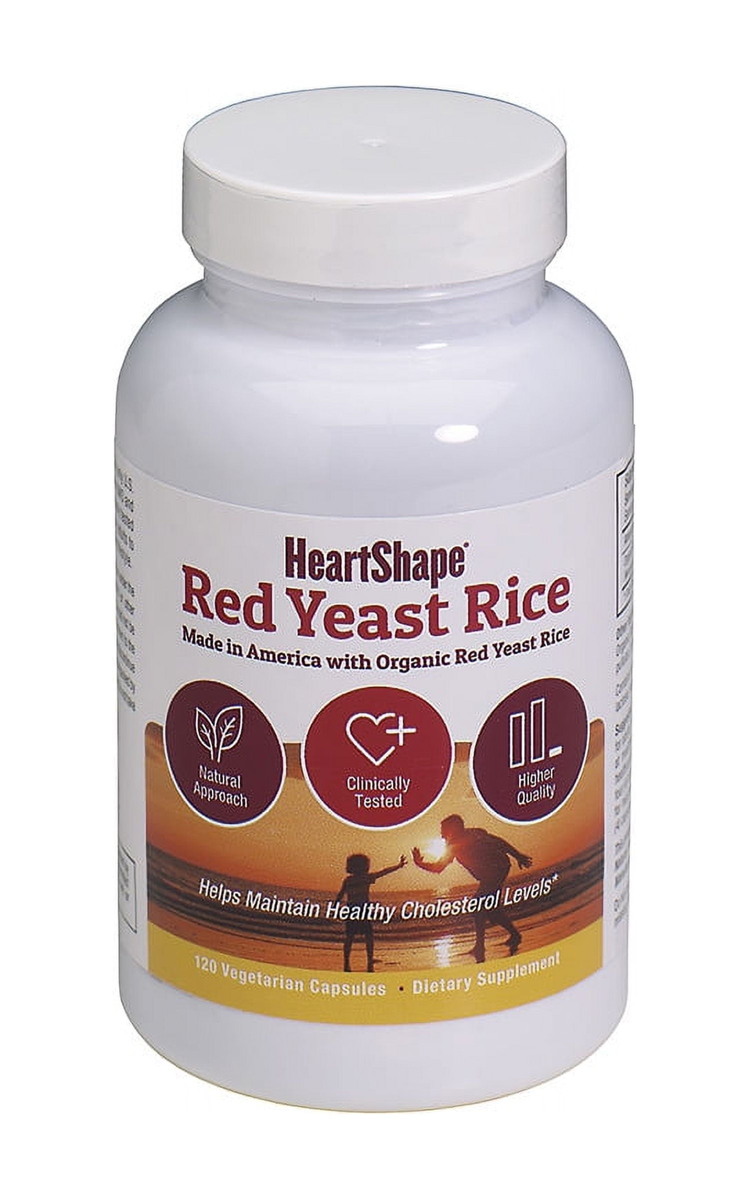 HeartShape Red Yeast Rice, Organic, 120 Capsules