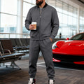 Mens Yolk-zip Baseball Jacket And Sportswear Set