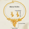 Middle East Hot Sale Cross-border Women Jewelry Set, Twisted Wrinkle Geometric Metal Design, Long Clavicle Chain & Matching Earrings For Ladies