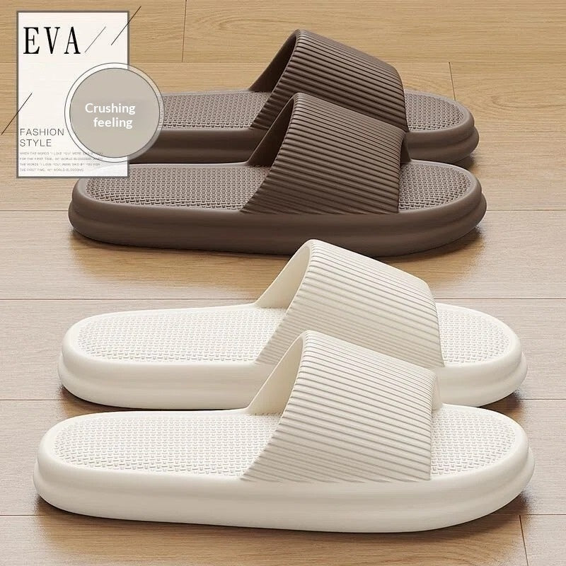 Minimalist Home-use Bathroom Slippers With A Plush Cushioned Feel For Men
