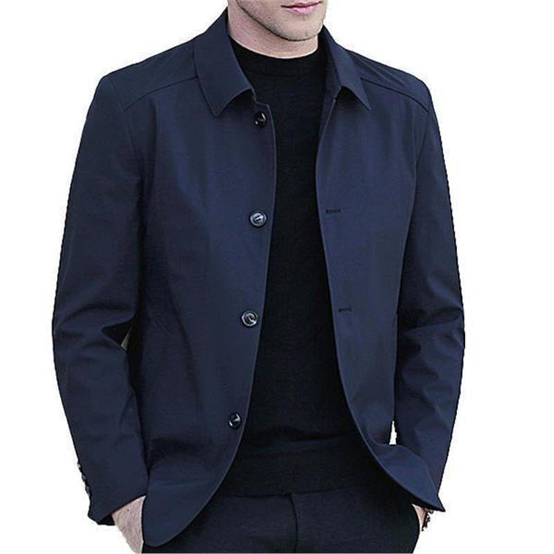 Turn-down Collar Dad-style Button-up Casual Summer Jacket