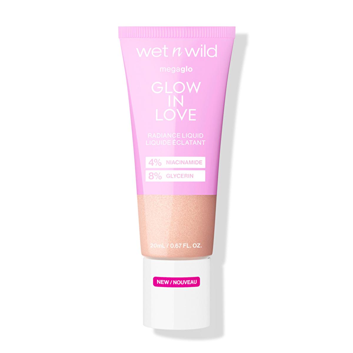 Wet n Wild MegaGlo Glow in Love Radiance Liquid Highlighter - Niacinamide, Buildable Coverage, Radiant Glow