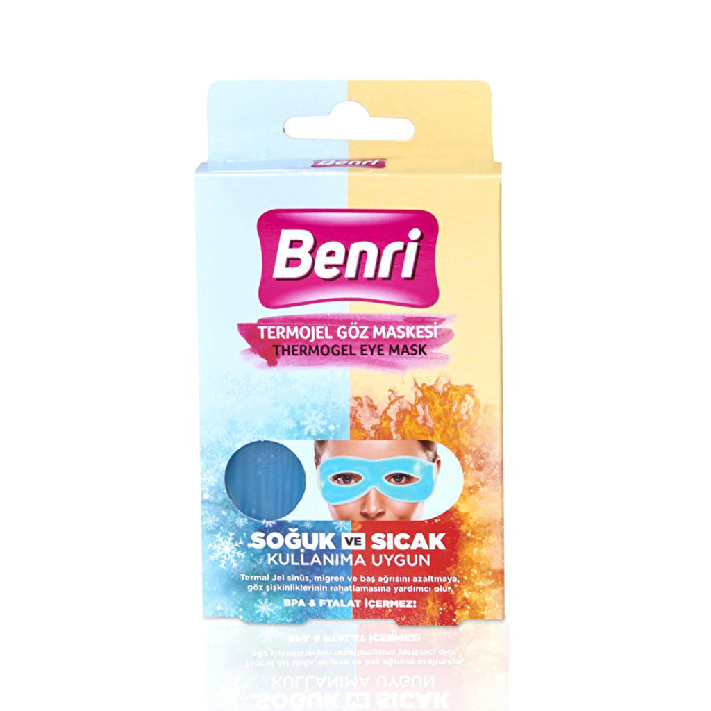 Benri Thermo Gel Eye Mask: Reusable Hot & Cold Compress for Puffy Eyes, Dark Circles & Dryness Relief