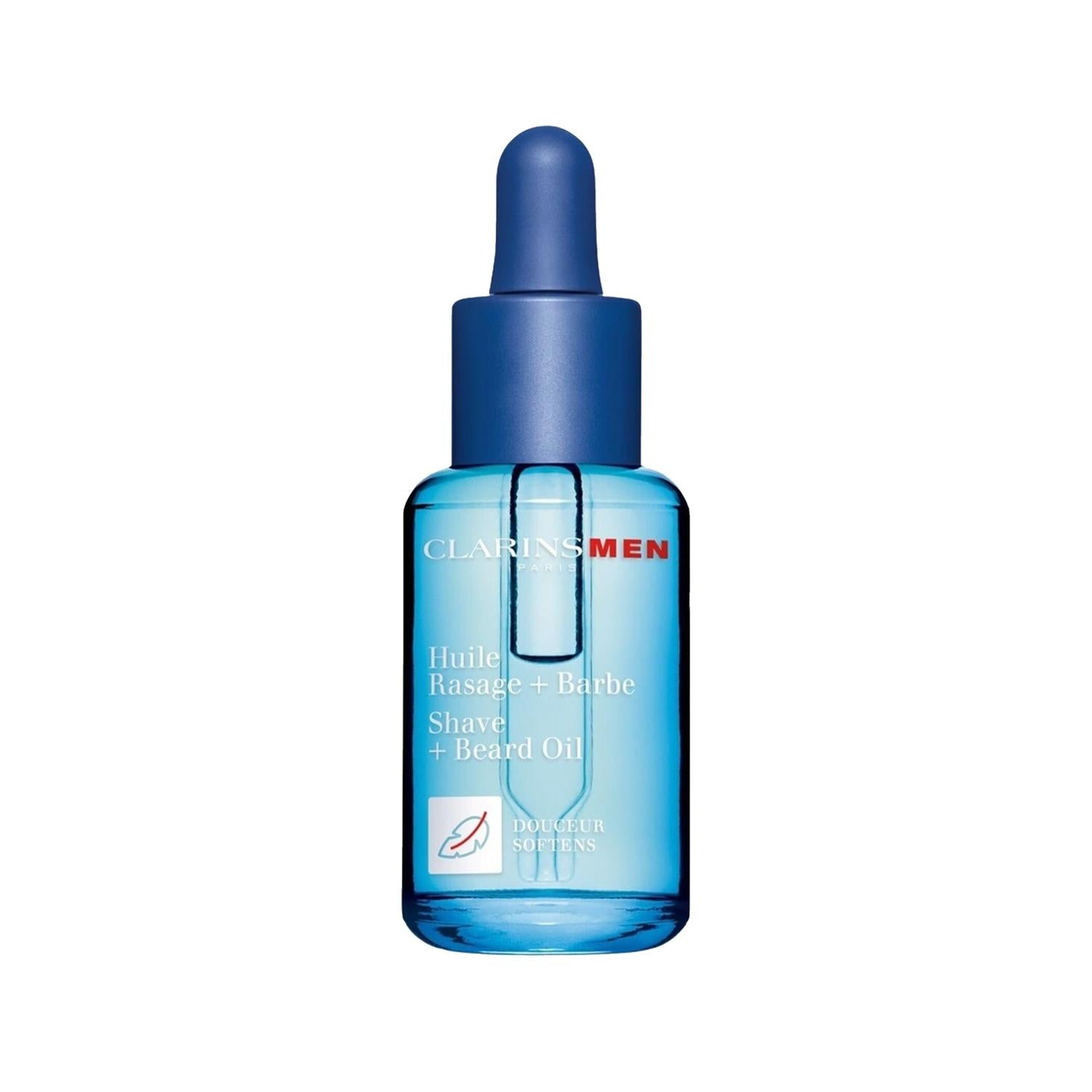 Clarins Men Shave & Beard Oil: Smooth Shave, Conditioned Beard, Sensitive Skin - 30ml Travel Size