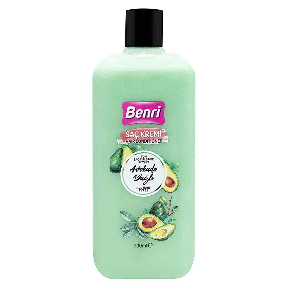 Benri Avocado Hair Conditioner: Moisturizing, Shine Enhancing, Detangling - Natural Hair Care for Soft & Manageable Hair (23.67 fl oz)