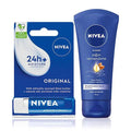 Nivea Lip Care and Hand Cream Set - 24hr Moisturizing for Dry Lips & Hands