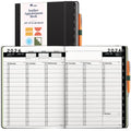 2026 Hardcover Appointment Book Planner 8.5x11 inch Black Large Tabbed Daily Hourly Weekly Planner Schedule Book 15 Minute time Slots Business & Personal Planner Jan 2026 Dec 2026 Black