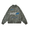 Men's Embroidered Letter Motorcycle Suit Leather Jacket
