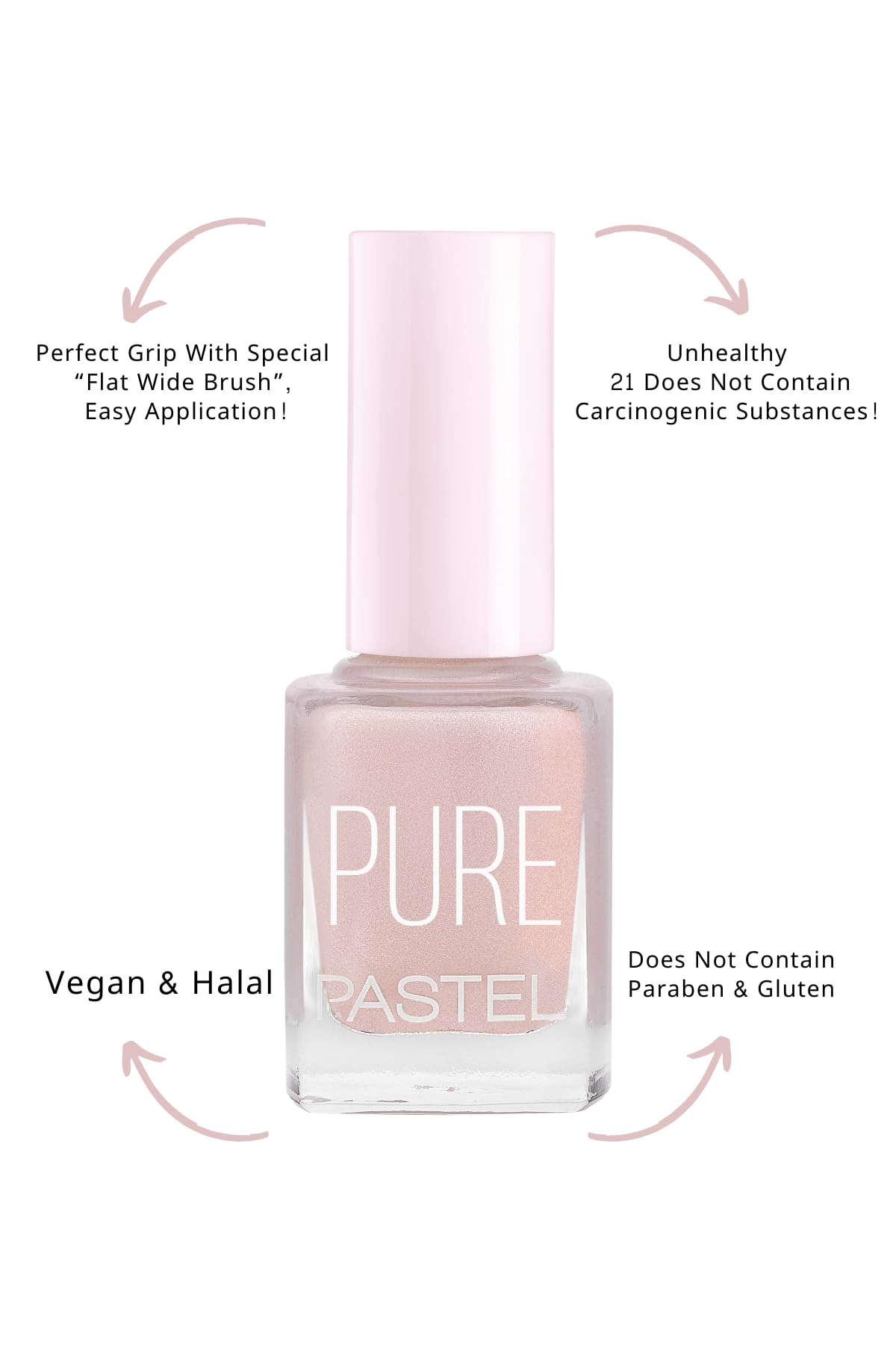 Pastel Pure Vegan Nail Polish - Cruelty-Free, Non-Toxic, Long-Lasting Color - 0.44 fl oz