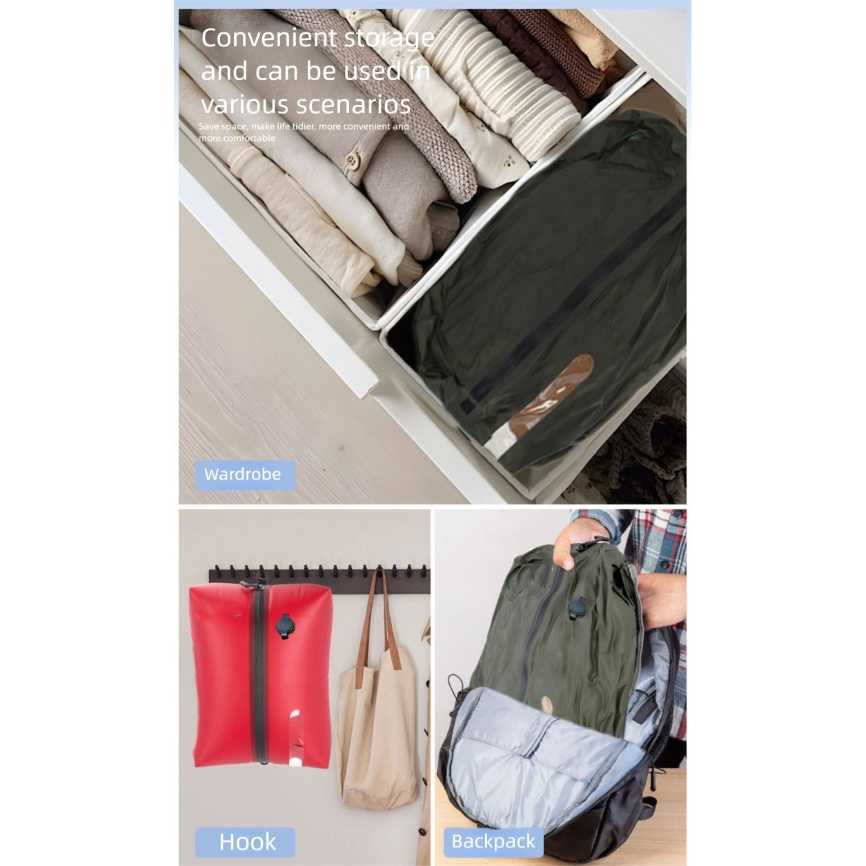 Multi Purpose Luggage Bag TPU Vacuum Compression Bag Camping Waterproof And Moisture-proof Clothing Storage Bag Airtight Bag
